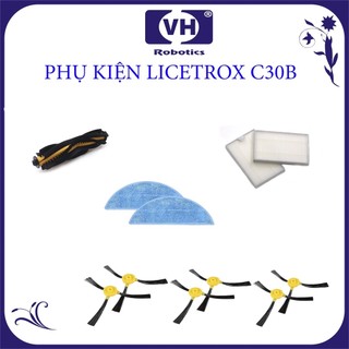 Phụ kiện khăn, giẻ, chổi cạnh, chổi chính, chổi giữa, lọc bụi, Robot hút bụi Liectroux C30B+f5pro