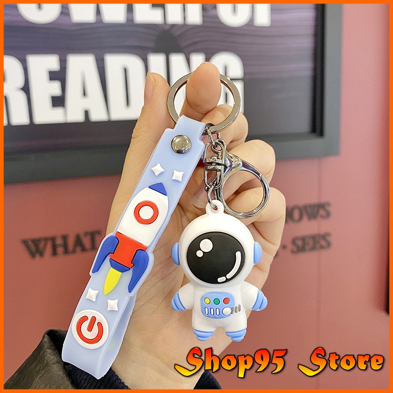 Móc khóa phi hành gia, móc khóa chuông hoạt hình cute, hình thú cực đáng yêu