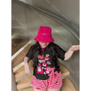 SET ÁO GẤU NƠ + QUẦN SHORT CARO [TNT SHOP BIGSIZE 60KG 90KG ]