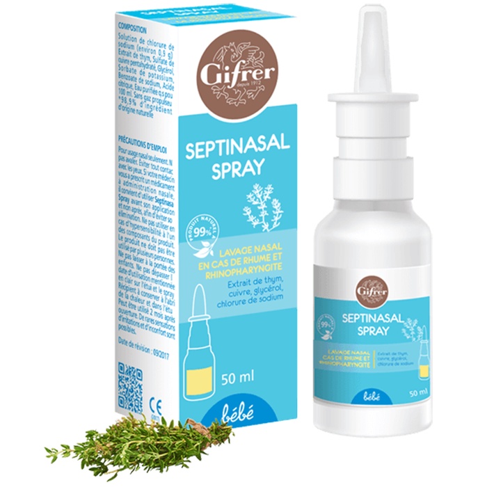 Gifrer Septinasal Spray / Fysoline vàng - Nước muối biển sâu (Pháp) xịt vệ sinh mũi, giảm sổ mũi, nghẹt mũi trẻ em