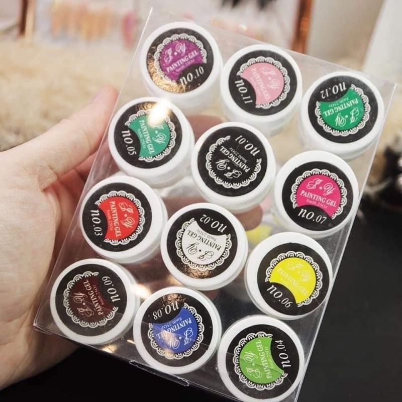 Set Gel Vẽ Móng 12 Màu Làm Nail