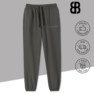 Quần Jogger nỉ da cá dáng Basic gấu chun quần nỉ dài nam nữ Unisex màu Ghi đậm Loacal brand Blue Blooded