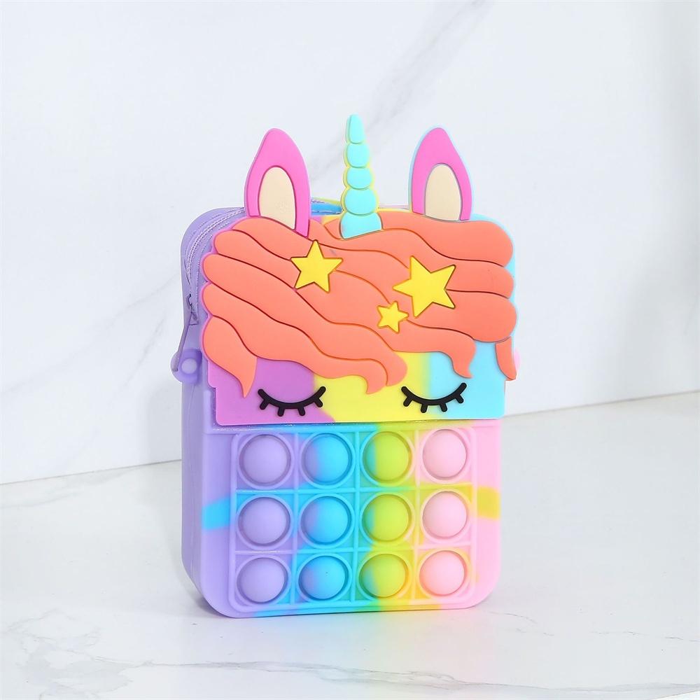 Túi đeo chéo BEAR LEADER bằng silicone hình kỳ lân dễ thương xinh xắn dành cho học sinh