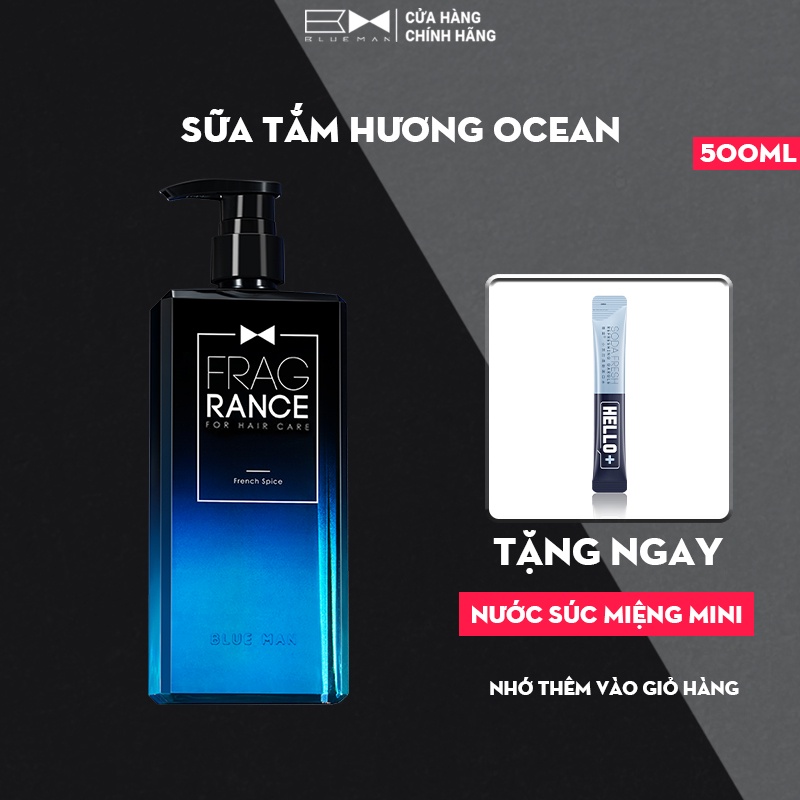 Sữa Tắm Nam Nước Hoa BLUEMAN Hương Ocean, Mát Lạnh Sảng Khoái, Lưu Hương Đến 12H ZL15020571 - 500ml