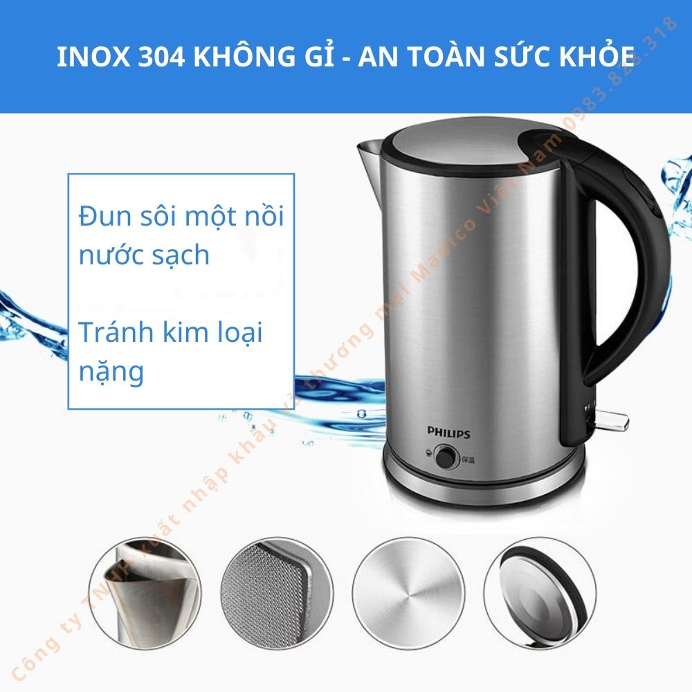 Ấm đun siêu tốc Philips HD9316 công suất 1800W dung tích 1.7L - BH 24 tháng - madicodogiadung