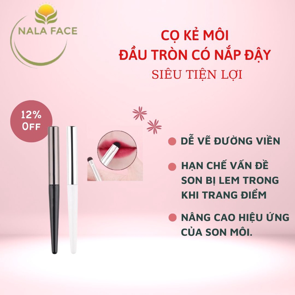 Cọ Kẻ Môi Đầu Tròn Có Nắp Đậy Siêu Tiện Lợi