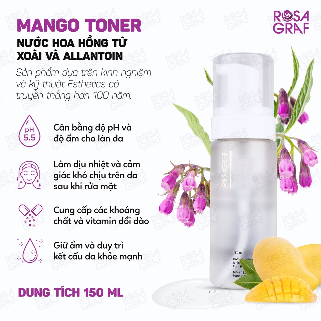 Be'Balance Nước cân bằng săn chắc da ROSAGRAF Forty + Up Toner 500ml