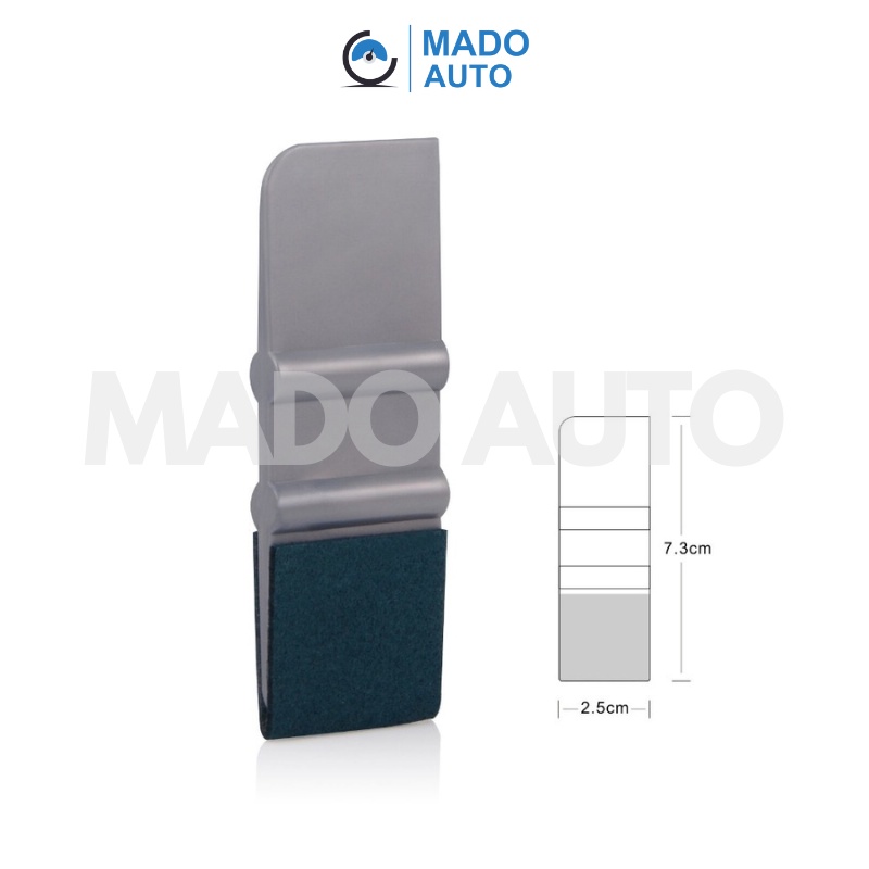 Gạt nhựa Mini màu xám bọc nỉ Xanh dán Decal ô tô xe máy MADO AUTO F28