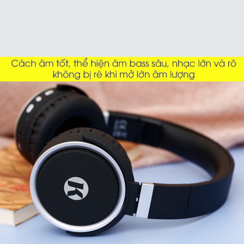 Tai Nghe Bluetooth Headphone KANNENN K6, Nghe Đến 8H, Gập Gọn 90 - Chính Hãng BH 12 Tháng Noproblemsok