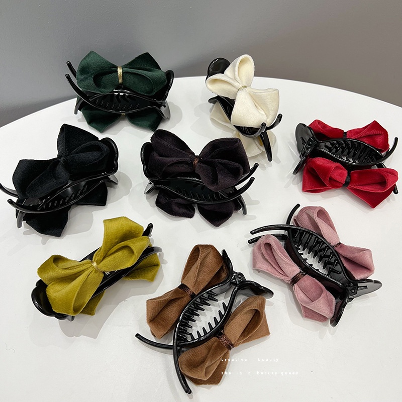 Kẹp Tóc Nơ Bằng Nhung Xinh Xắn Dành Cho Nữ