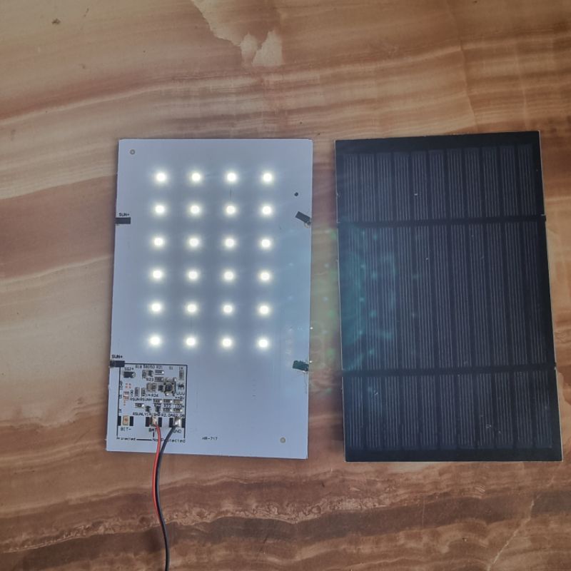 Pin Mặt Trời 5V 200Ma + Đèn Led Liền Tấm Pin Tự Động Bật Tắt Điện