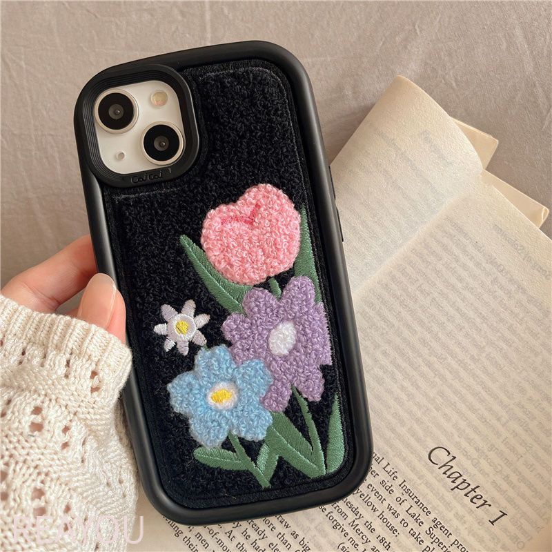 Ốp Điện Thoại Thêu Hình Hoa Chống Sốc Cho iPhone12 pro max 13 11 xs xr 14Pro 13 11 / 12promax 13pro