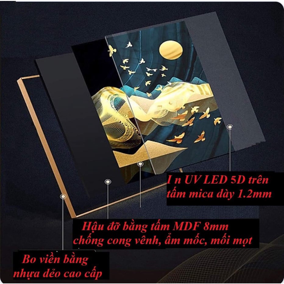 Tranh Tráng Gương Hoa Sen Đứng, Tranh Treo Cầu Thang Lối Vào Chiêu Nghỉ