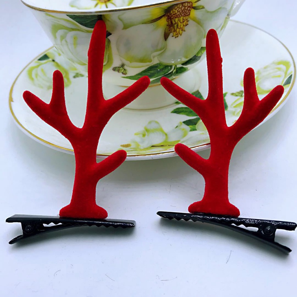 Kẹp Tóc Hình Sừng Hươu Giáng Sinh Mới