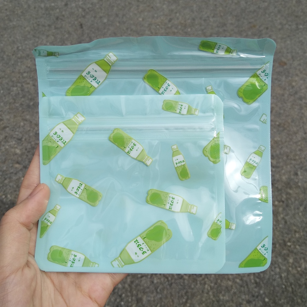 01 Túi zip cute đựng đồ kích thước 11x10cm và 13.5x13.5cm