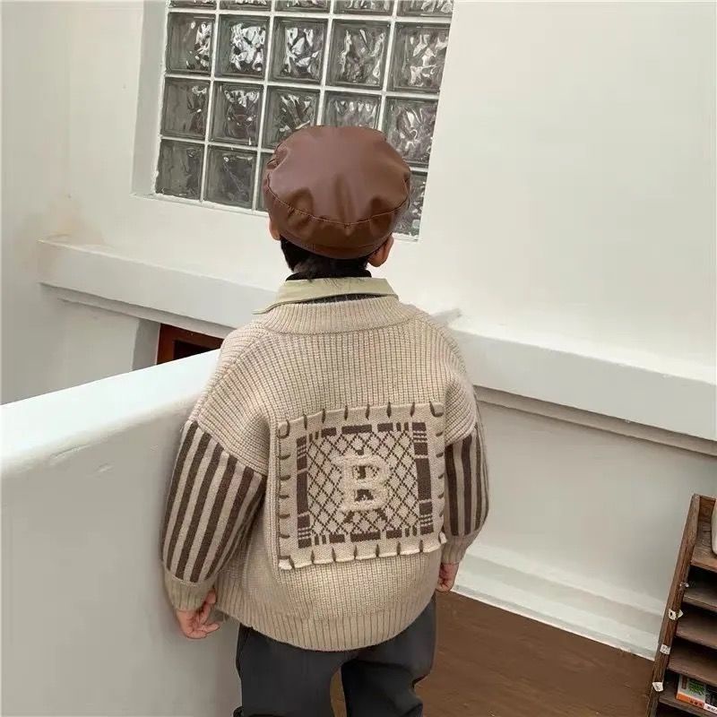 Áo Khoác Cardigan Dệt Kim Thời Trang Xuân Thu Cho Bé Trai