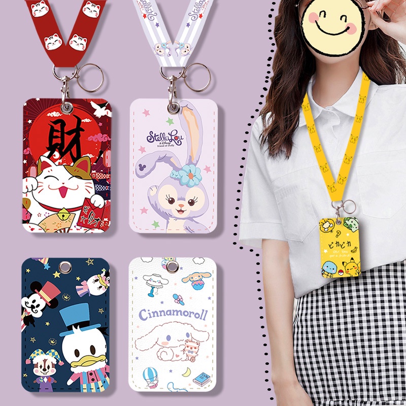 Dây Đeo Thẻ Bảng Tên Sinh Viên Học Sinh Nhân Viên Văn Phòng Thẻ Từ Xe Buýt Card Móc Gắn Chìa Khóa Điện Thoại [CAT &amp; DOG]