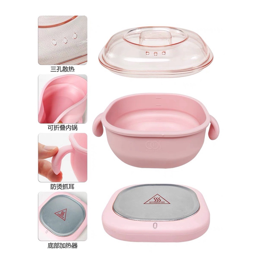 Nồi nấu sáp wax lông silicon cao cấp mẫu hot 2022 - Tặng kèm que lấy sáp