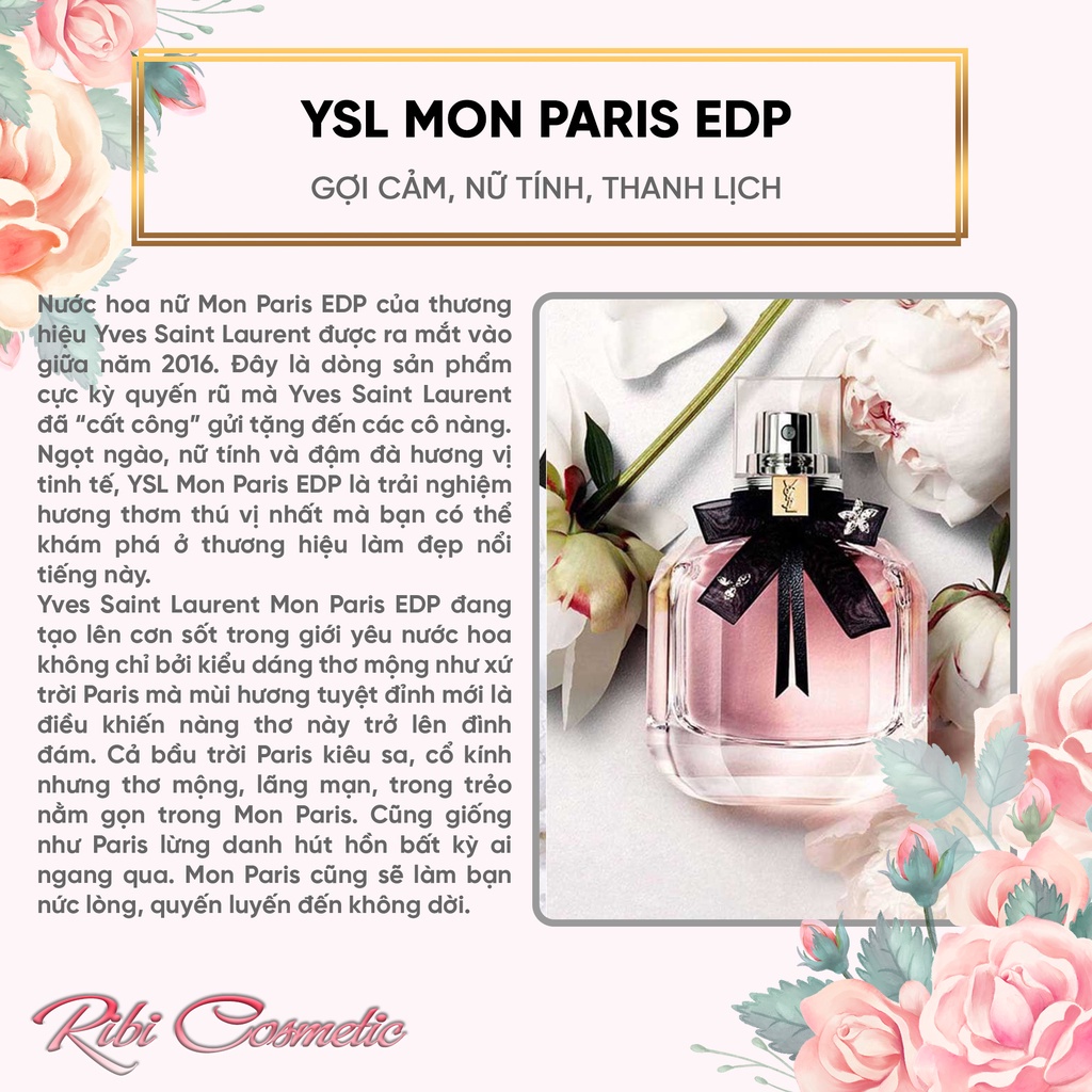 Nước Hoa Nữ Ysl Bán Chạy Black Opium, Libre, Mon Paris Edp