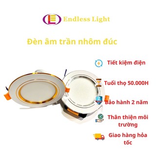 Đèn âm trần nhôm đúc led downlight 7w phi 90