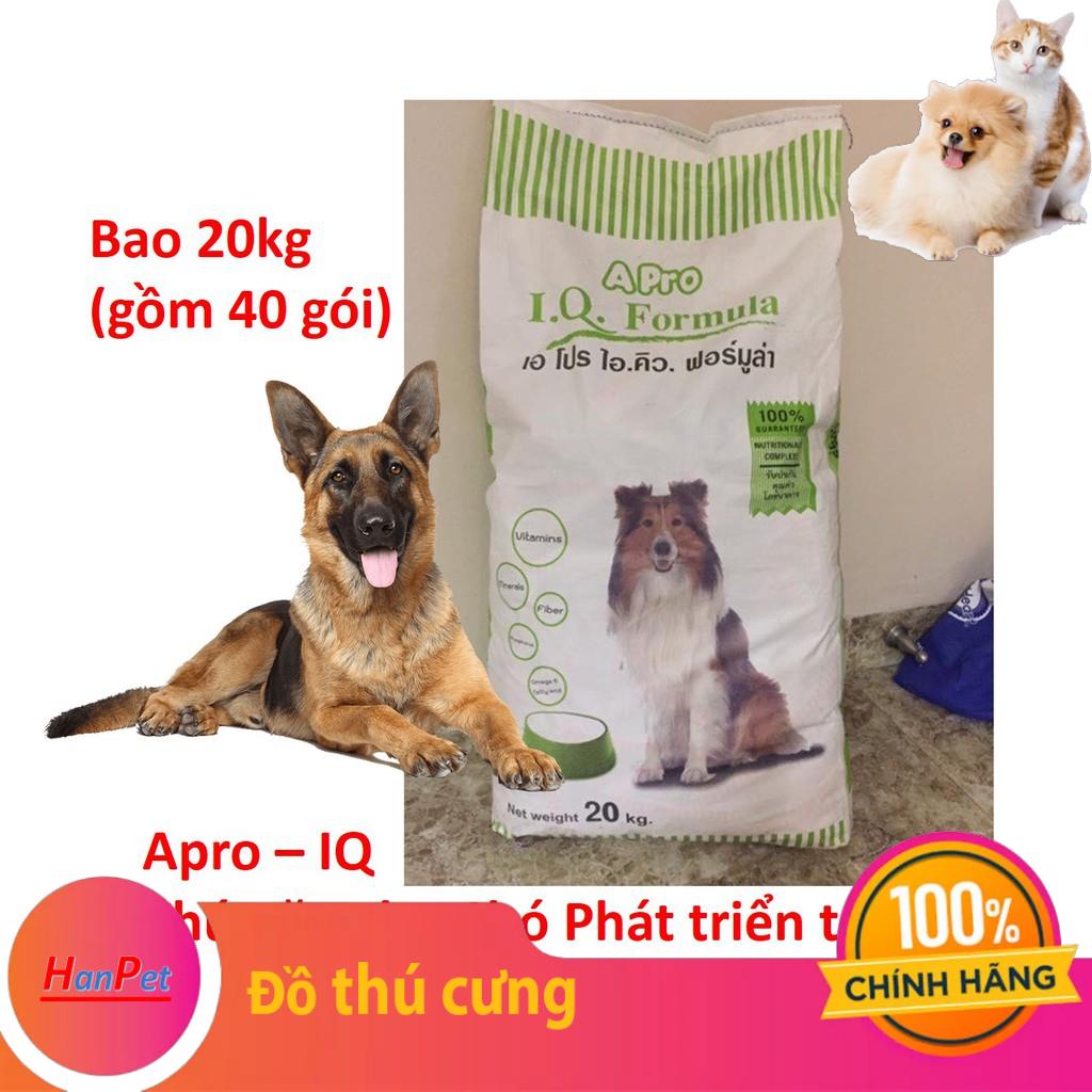 (Bao 20kg 40 gói 500gr) APRO IQ Thức ăn chó dạng viên Phát triển trí não dành cho chó mọi lứa tuổi - xuất xứ Thái Lan