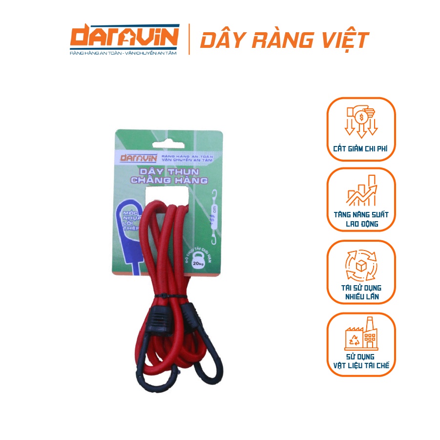 Dây Thun Ràng Hàng DARAVIN Móc Thép Bọc Nhựa Nhiều Màu 100cmx200cm