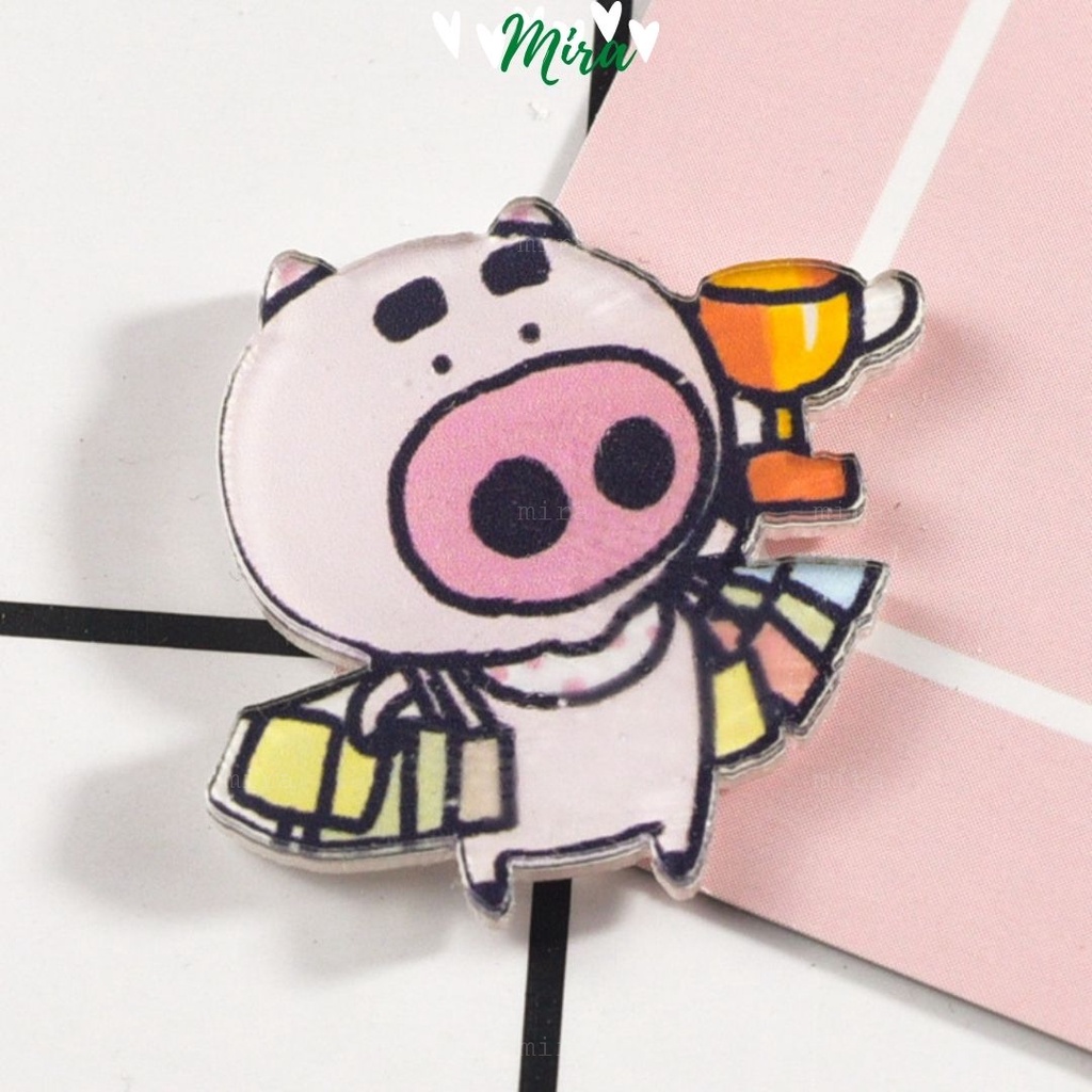 Ghim Cài Huy Hiệu Acrylic  Pin Cài Trang Trí Áo Mũ Nón Túi Xách Ví Cặp Balo Đi Học Cực Cute MIRA-GC00802