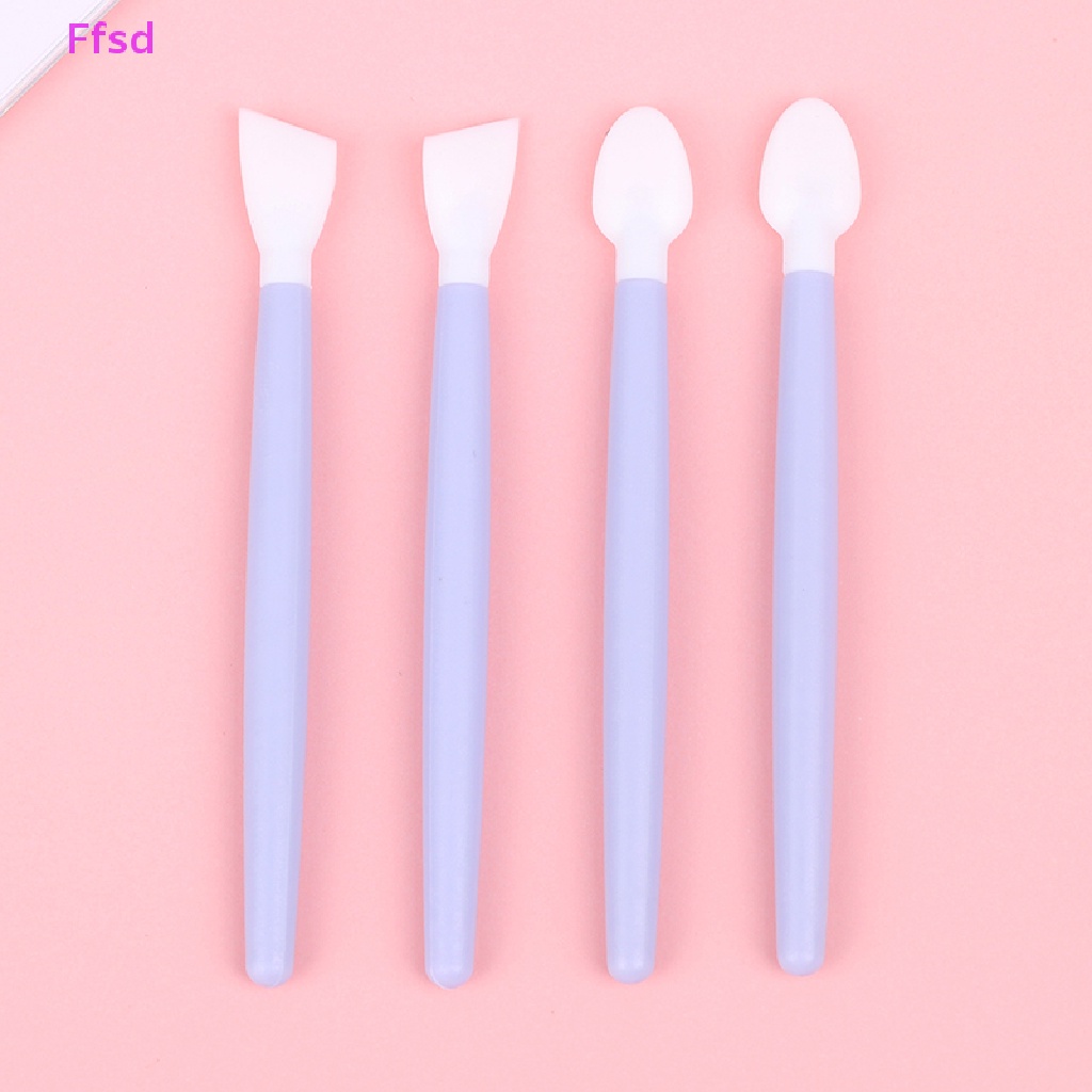 Bộ 4 Cọ Trang Điểm Môi / Mắt Bằng Silicone Tái Sử Dụng Được