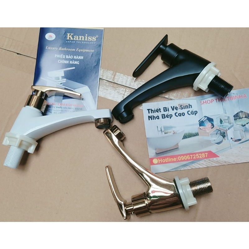 Vòi Lavabo Lạnh sơn tĩnh điện màu đen, vòi lavabo đồng thau mạ vàng titanium,Vòi rửa tay thấp sơn tĩnh điện màu trắng.