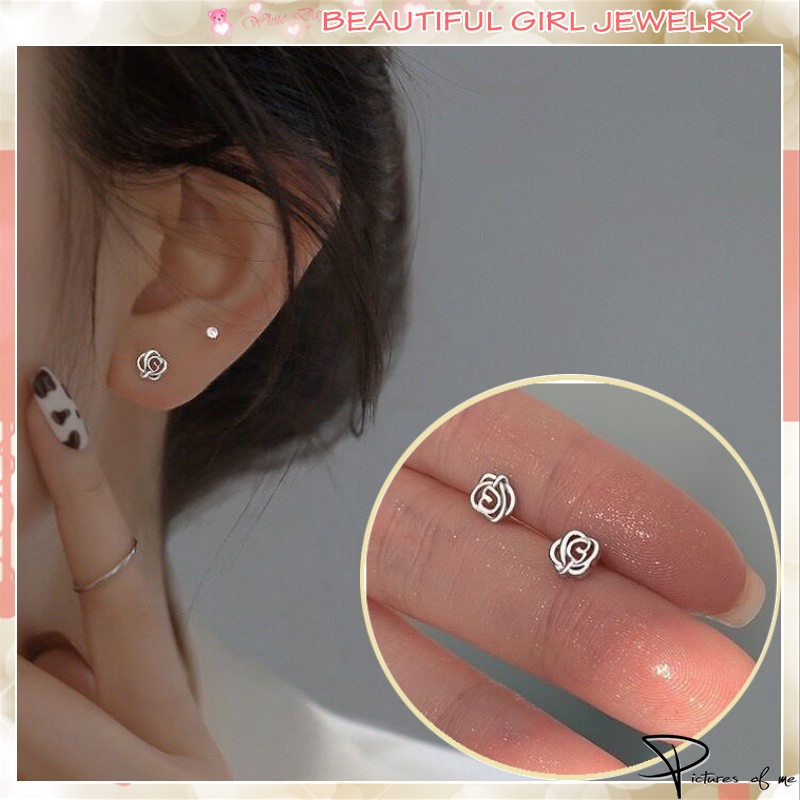 Khuyên Tai Hình Hoa Hồng Nhỏ Xinh Quyến Rũ Phong Cách Hàn Quốc Cho Nữ