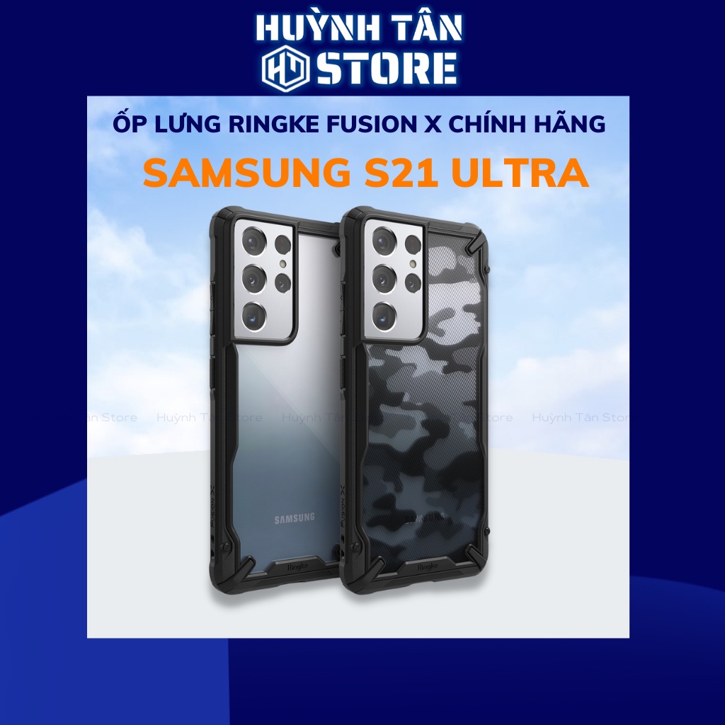 Ốp lưng Samsung S21 Ultra chống sốc Ringke Fusion X chính hãng Korea