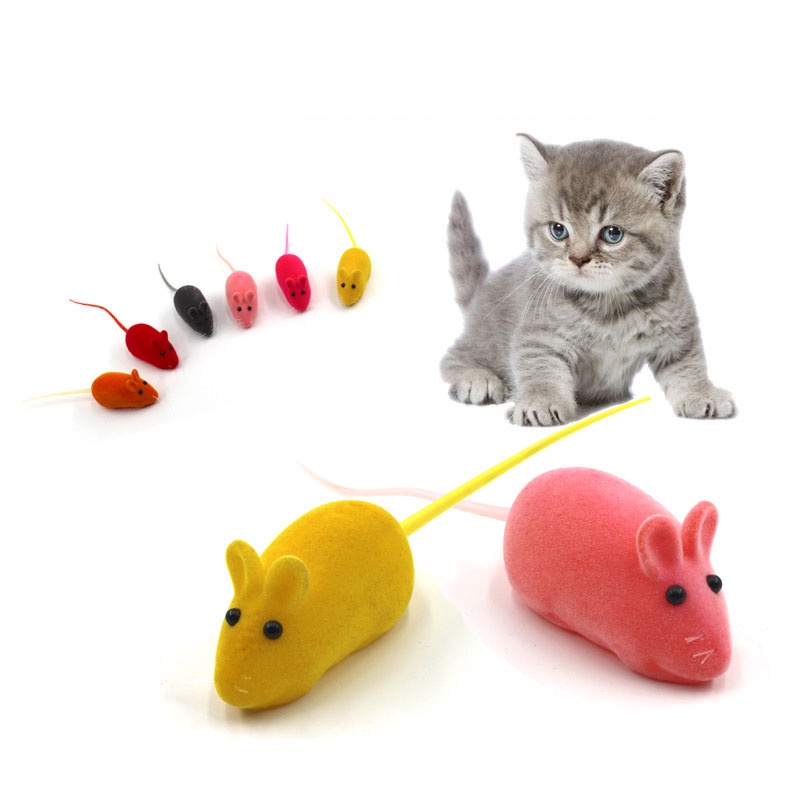 Đồ Chơi Chuột Giả Có Âm Thanh Dễ Thương Màu Sắc Ngẫu Nhiên Vui Nhộn Cho Mèo Cưng