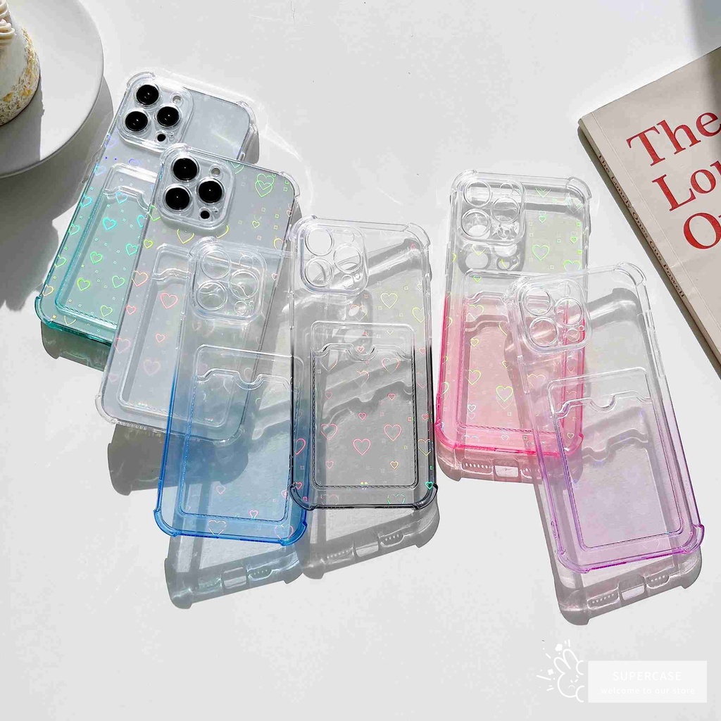 Ốp Điện Thoại Dẻo Màu Gradient Họa Tiết Trái Tim Cho Samsung Galaxy Note 20 Ultra 10 Plus 10 + Note 9 8 A82 A10S M01S