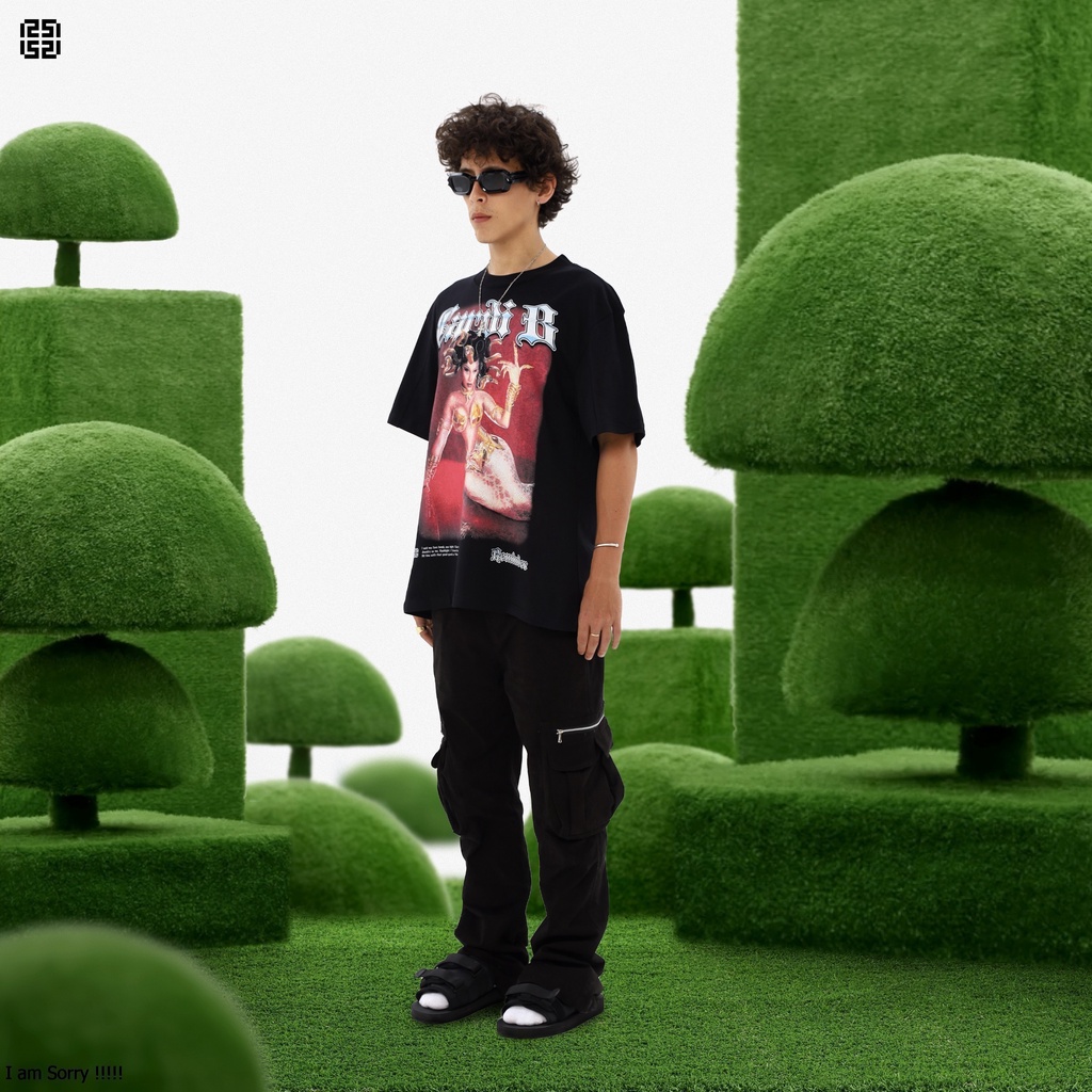 ÁO THUN REMINDER “ CARDI B “ Màu Đen 100% Cotton Sản Phẩm Chính Hãng