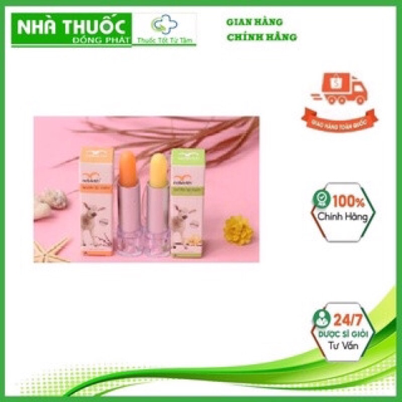 Son dưỡng môi nhau thai cừu REBIRTH lanolin lip balm vitamin e,apricot oil giữ ẩm và bảo vệ môi