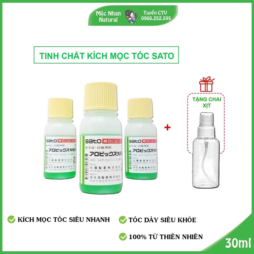 Tinh chất kích thích mọc tóc Sato 30ml Nhật Bản, siêu mọc tóc, bồng bềnh tự nhiên, chắc khỏe