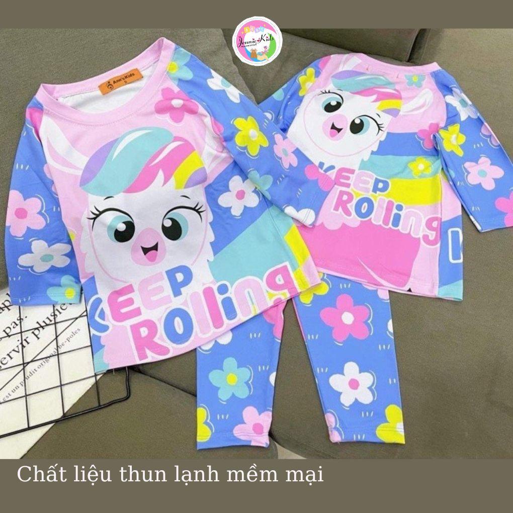 Đồ bộ thu đông bé gái bộ bé gái dài tay vải thun lạnh Jennie kids J401