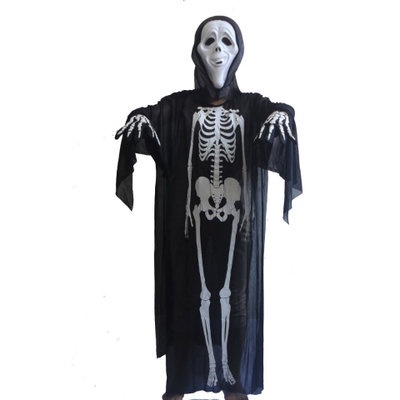Bộ áo choàng xương ma hóa trang Halloween dài 120cm cho bé từ 8 tuổi trở lên và người lớn