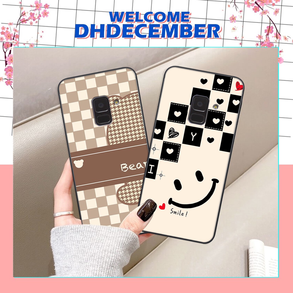 Ốp lưng Samsung A5 2018/ A6 2018 / A8 2018 / A8 PLUS in hình tim, kẻ vuông mẫu mới CỰC XINH