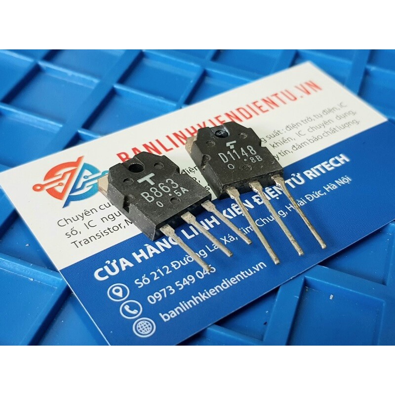 [ 1 Cặp ] Cặp Transistor 2SD1148(D1148-NPN) và 2SB863(B863-PNP) 140V/10A/100W TO-3P