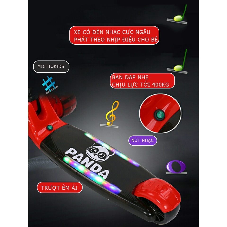 Xe trượt scooter 3 in 1 3 bánh phát sáng có đèn có nhạc cho bé