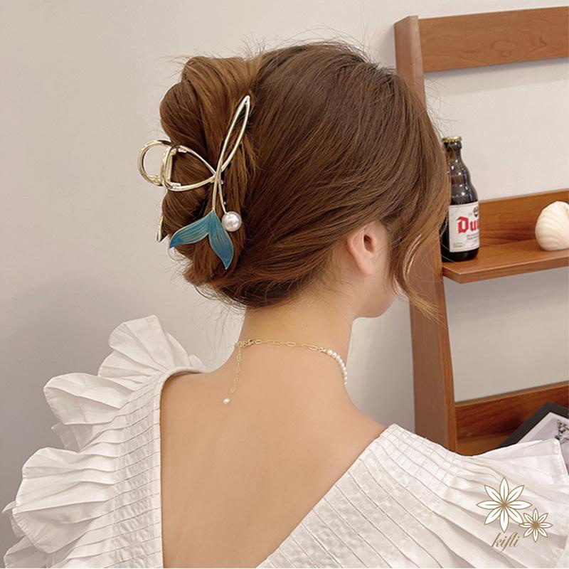 Kẹp Tóc Đuôi Cá Đính Ngọc Trai Sang Trọng Cho Nữ