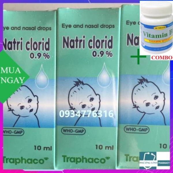 Combo Vitamin B1 chai 100 viên+ Nước muối sinh lý Nacl 0,9% Traphaco nhỏ mắt, mũi