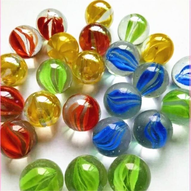 Combo 210 viên bi ve đủ các màu, trang trí hồ cá, chơi bắn bi, bi ve màu nhỡ size 1.6 cm