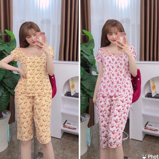 Đồ Bộ Lửng Chất Liệu Lụa Mặc Nhà Mát Mẻ