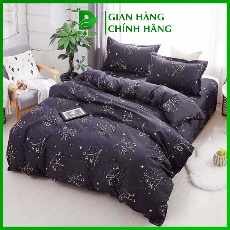 Bộ chăn ga gối đệm cotton poly mẫu Cung Hoàng Đạo LAXANHDECOR bộ 4 món Chăn, ga , 2 vỏ gối size M2 M4 M6 M8 2M2