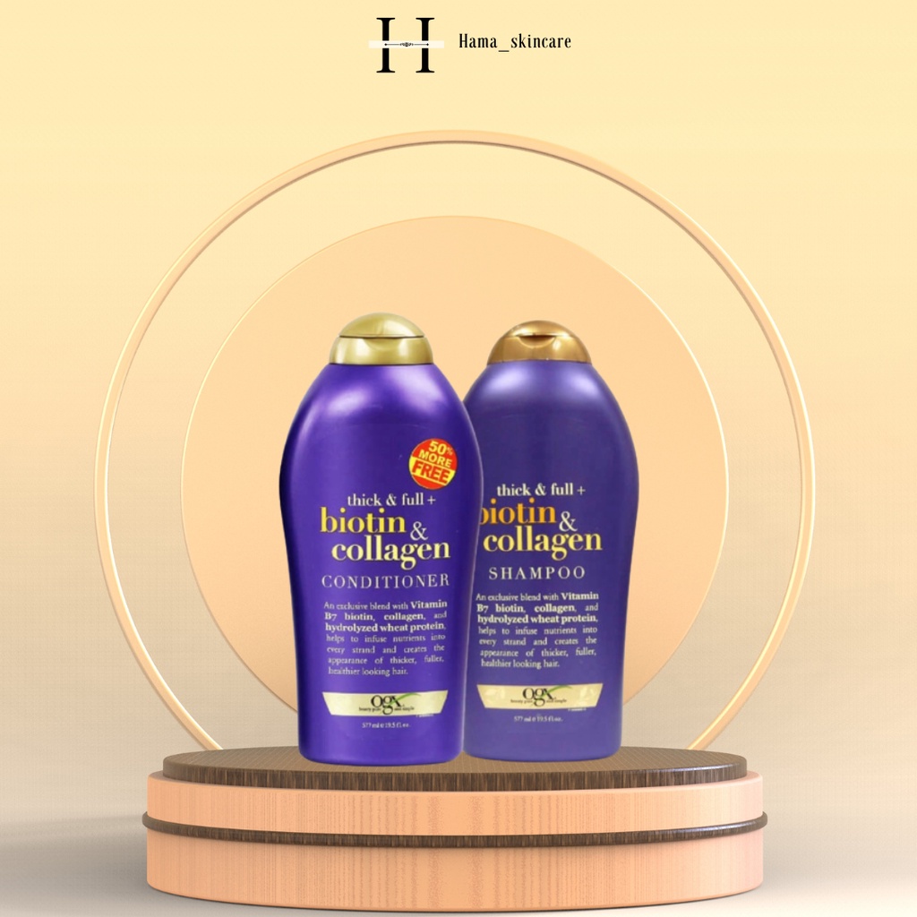 . . . Cặp dầu gội xả BIOTIN&COLLAGEN tím ogx 577mle 13fl.oz giúp tóc suôn mượt giảm gãy rụng