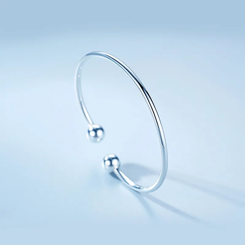 Vòng Đeo Tay Dạng Hở Bằng Kim Loại Màu Vàng / Bạc Đơn Giản Thời Trang Unisex