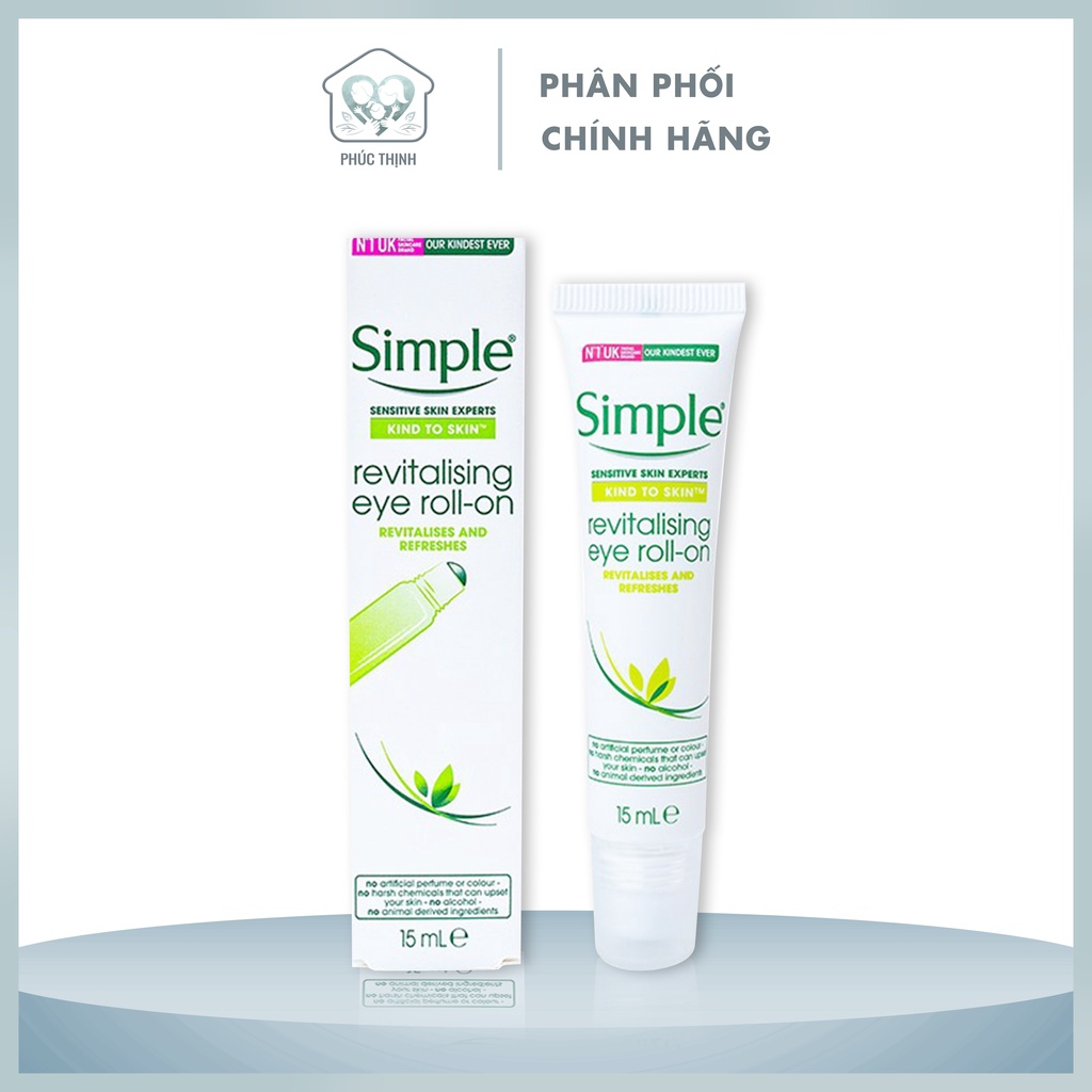 Lăn Giảm Quầng Thâm, Bọng Mắt Simple Revitalising Eye Roll-On