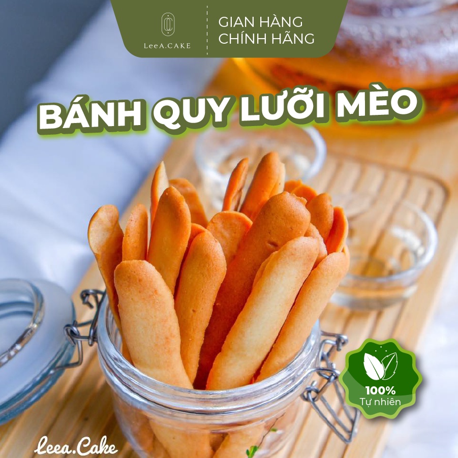 Bánh Quy Lưỡi Mèo cookies giòn thơm đặc biệt, Cookies lưỡi mèo ít ngọt handmade nhà làm không chất bảo quản - LeeA.Cake